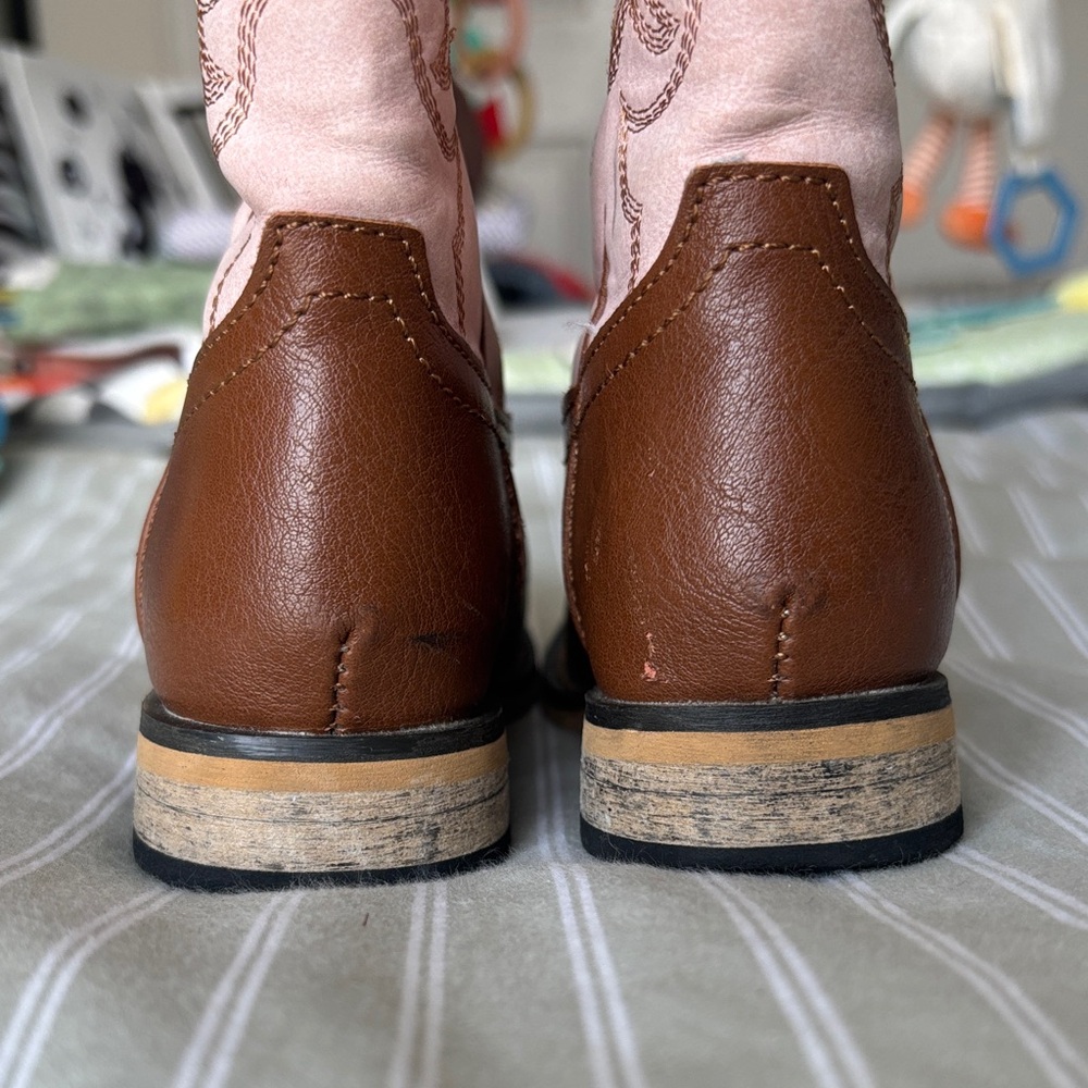 Rollda Pink and Brown Western Boots - Picture 5 of 9